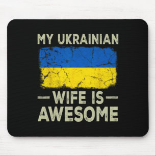 Meine ukrainische Frau ist großartig Ukraine-Flagg Mousepad
