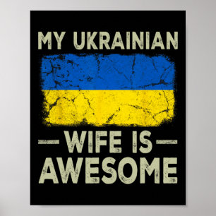 Meine ukrainische Frau ist großartig Ukraine-Flagg Poster