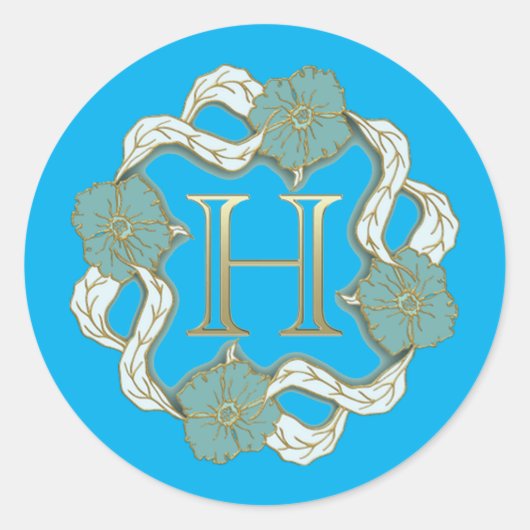 Meine Unterschrift mit dem Buchstaben h, Runder Aufkleber (Vorderseite)