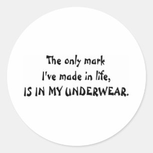 MEINE UNTERWÄSCHE RUNDER AUFKLEBER