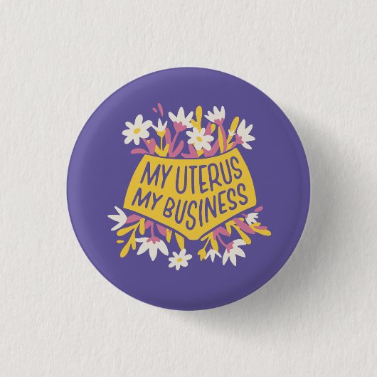 Meine Uterus-mein Business-Pro-Choice-Feminist Button (Vorderseite)