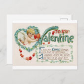 Meine Valentine Liebe Cherub Vintag Postkarte (Vorne/Hinten)
