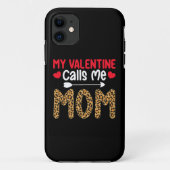 Meine Valentine nennt mich Mama Leopard Buffalo Ka Case-Mate iPhone Hülle (Rückseite)
