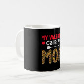 Meine Valentine nennt mich Mama Leopard Buffalo Ka Kaffeetasse (Vorderseite Links)