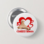 Meine Valentine trägt Kampfstiefel Button (Vorne & Hinten)