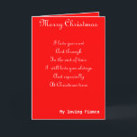 Meine Verlobte Weihnachtskarten Feiertagskarte<br><div class="desc">Weihnachtsgrußkarten mit Hingabe an eine liebevolle Verlobte</div>
