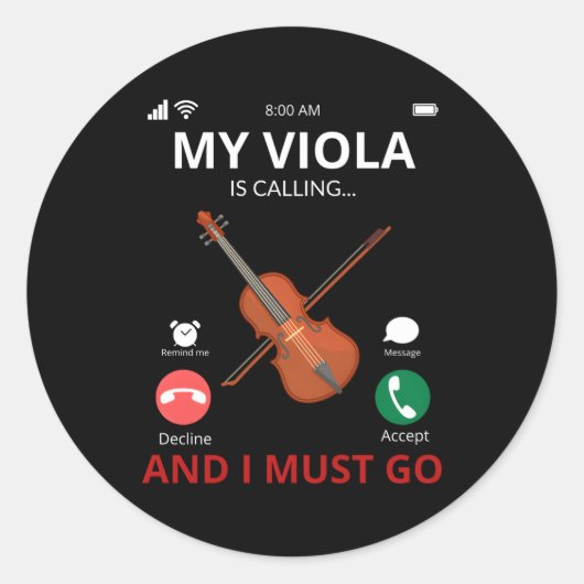 Meine Viola ruft Runder Aufkleber (Vorderseite)