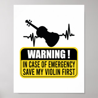Meine Violine zuerst gerettet - Funny Violinist Gi Poster