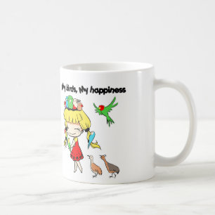 Meine Vögel mein niedlicher Cartoon des Glückes Kaffeetasse