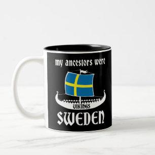 Meine Vorfahren waren Weiß Wikinger Schweden - Zweifarbige Tasse