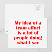 Meine Vorstellung von einem Team... Postkarte (Vorne/Hinten)