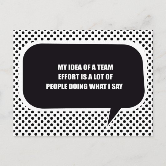 MEINE VORSTELLUNG VON TEAMANSTRENGUNGEN IST, DASS POSTKARTE (Vorderseite)