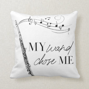 Meine Wand wählte mir schwarz-weiß Typografie Kissen