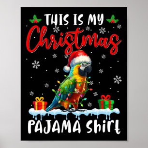 Meine Weihnachten Pajama Santa Parrot Tiere Xmas L Poster