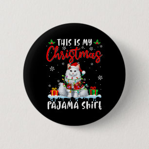 Meine Weihnachts Pajama Santa Cat Tiere Weihnachte Button