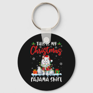 Meine Weihnachts Pajama Santa Cat Tiere Weihnachte Schlüsselanhänger