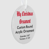 Meine Weihnachtsbrauch-Acrylverzierung (rund) Ornament (Vorderseite)