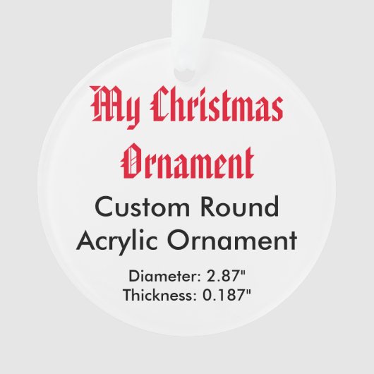 Meine Weihnachtsbrauch-Acrylverzierung (rund) Ornament (Vorderseite)