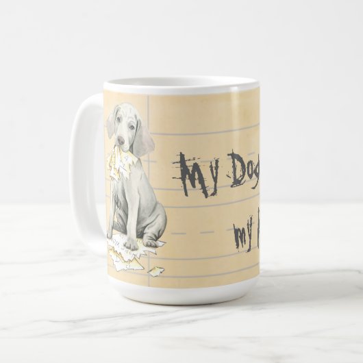 Meine Weimaraner Ate meine Hausaufgaben Kaffeetasse (Vorderseite Links)