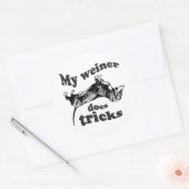 MEINE WEINER DOES TRICKS RUNDER AUFKLEBER (Umschlag)