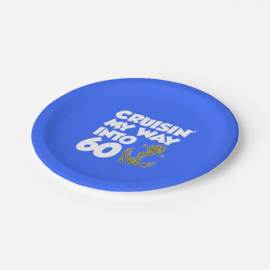 Meine Weise in 60 Anker-60. Party-Teller kreuzen Pappteller (Schrägansicht)