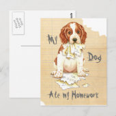 Meine Welsh Springer Ate Meine Hausaufgaben Postkarte (Vorne/Hinten)