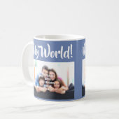 "Meine Welt" - Foto der Familie auf einer Tasse (Vorderseite Links)