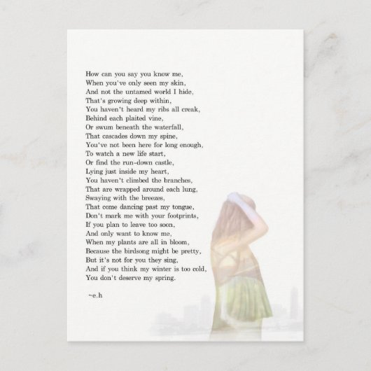 Meine Welt innerhalb der Postkarte (Vorderseite)