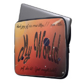 "Meine Welt"-Notebook Laptopschutzhülle (Vorderseite Links)