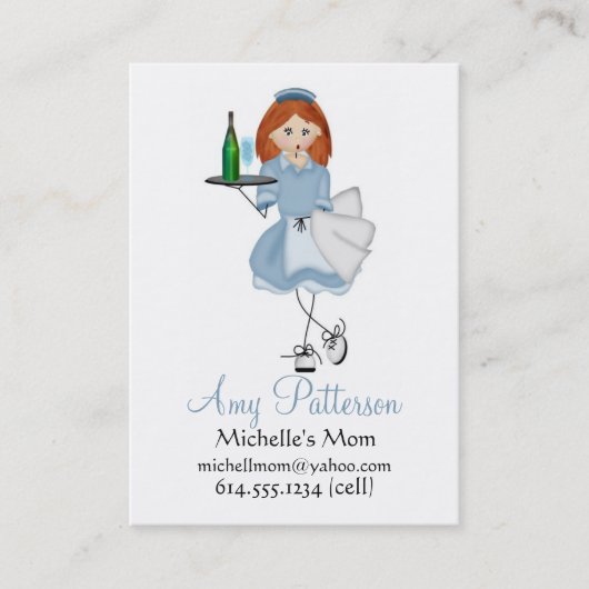 Meine wenigen Zukunft-Kellnerin-Mama-Karten Telefonnummerkarte (Vorderseite)