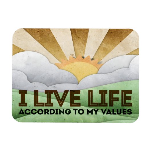 "Meine Werte" Motivation Affirmation Flexibel Magnet (Horizontal)