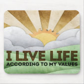 "Meine Werte" Motivation Affirmation Mousepad (Vorne)