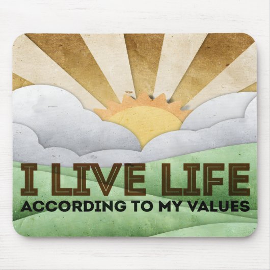 "Meine Werte" Motivation Affirmation Mousepad (Vorne)