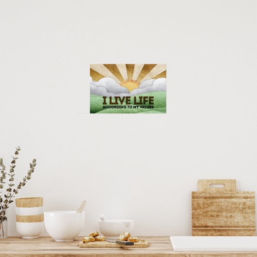 "Meine Werte" Motivation Affirmation Poster (Küche)