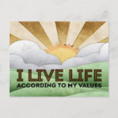 "Meine Werte" Motivation Affirmation Postkarte (Vorderseite)