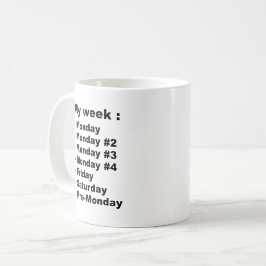 Meine Woche Kaffeetasse (Vorderseite Links)