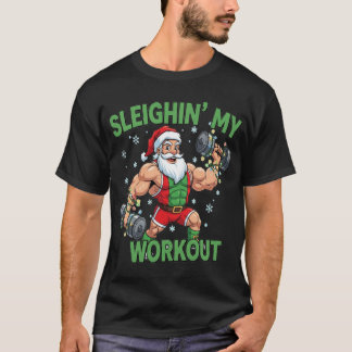 Meine Workout-Schlittenfahrt Lustiger Weihnachten- T-Shirt