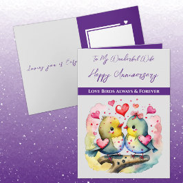 Meine wunderbare Ehefrau liebt Vögel Jubiläum Karte