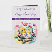 Meine wunderbare Ehefrau liebt Vögel Jubiläum Karte (Vorderseite)