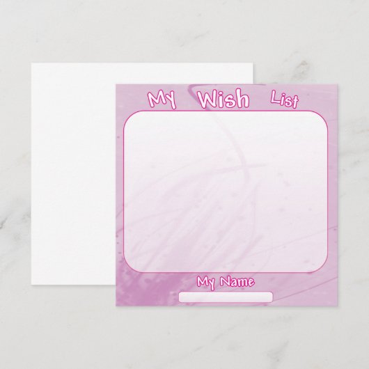 Meine Wunschliste - 525x525 - Rosa (Vorne/Hinten)