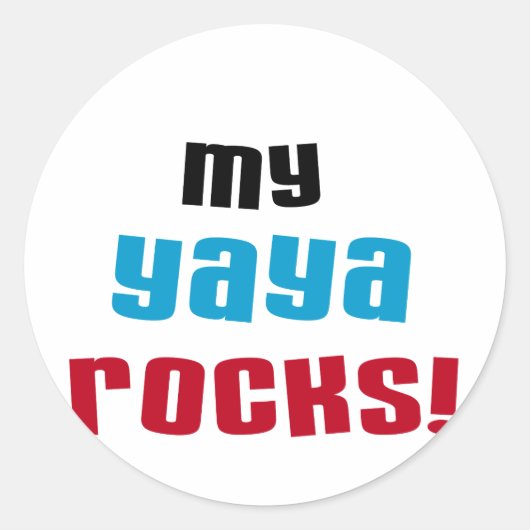 Meine Yaya Rocks T-Shirts und Geschenke Runder Aufkleber (Vorderseite)