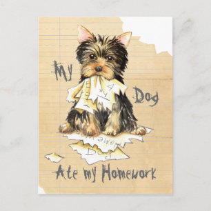 Meine Yorkie Ate meine Hausaufgaben Postkarte