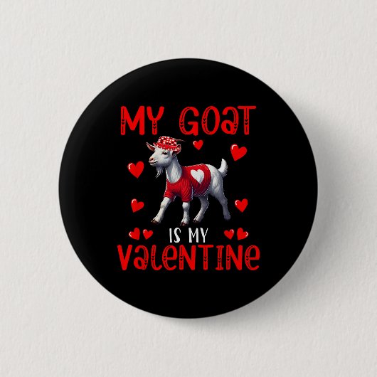 Meine Ziege ist mein Valentinstag-Herzen passender Button (Vorderseite)