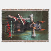 Meine Zuhause, dein Leben: Dobermann Dog & Bone -  Decke (Vorderseite)