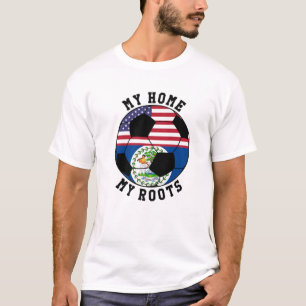Meine Zuhause Meine Roots Belize Flag Soccer T-Shirt