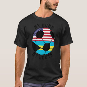 Meine Zuhause Meine Wurzeln Der Bahamas-Flag-Fußba T-Shirt