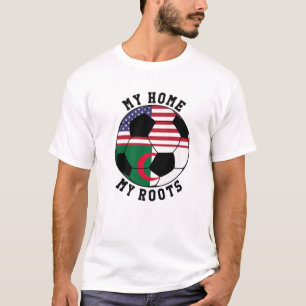 Meine Zuhause My Roots Algeria Flag Soccer T-Shirt