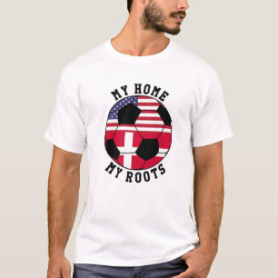 Meine Zuhause My Roots Denmark Flag Soccer T-Shirt