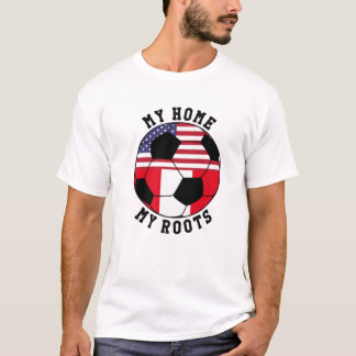 Meine Zuhause My Roots Peru Flag Soccer T-Shirt