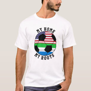 Meine Zuhause My Roots Sierra Leone Flag Soccer T-Shirt